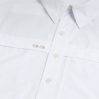 White Classic MicroFiber Shirt closeup.