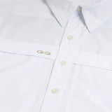 White Classic MicroFiber Shirt closeup.