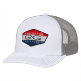 White hat with patch that reads "GameGuard Outdoors".