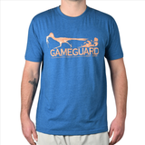 Man wearing GameGuard Hydro Blue Graphic Tee
